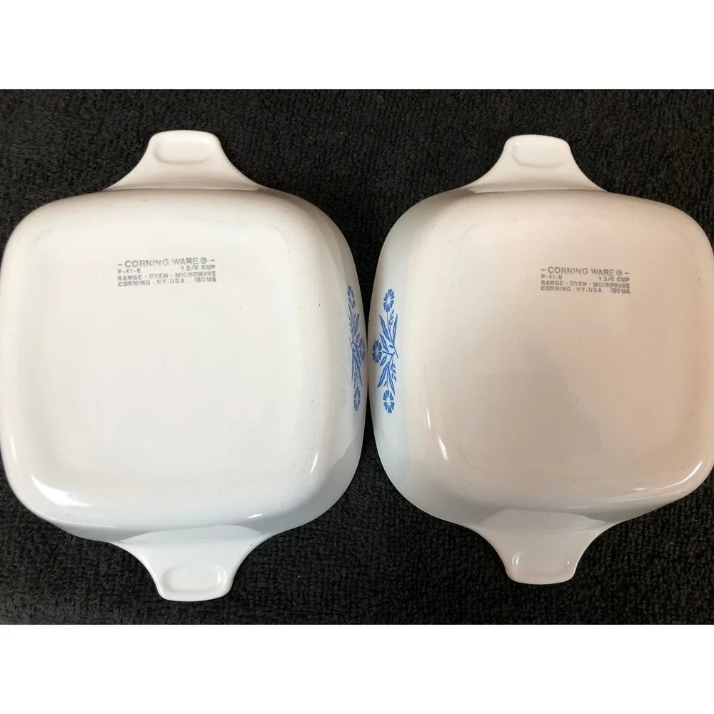 2 ~Vintage Corning Ware Blue Cornflower P-41-B Petite Casserole Dishes 1.75 Cup